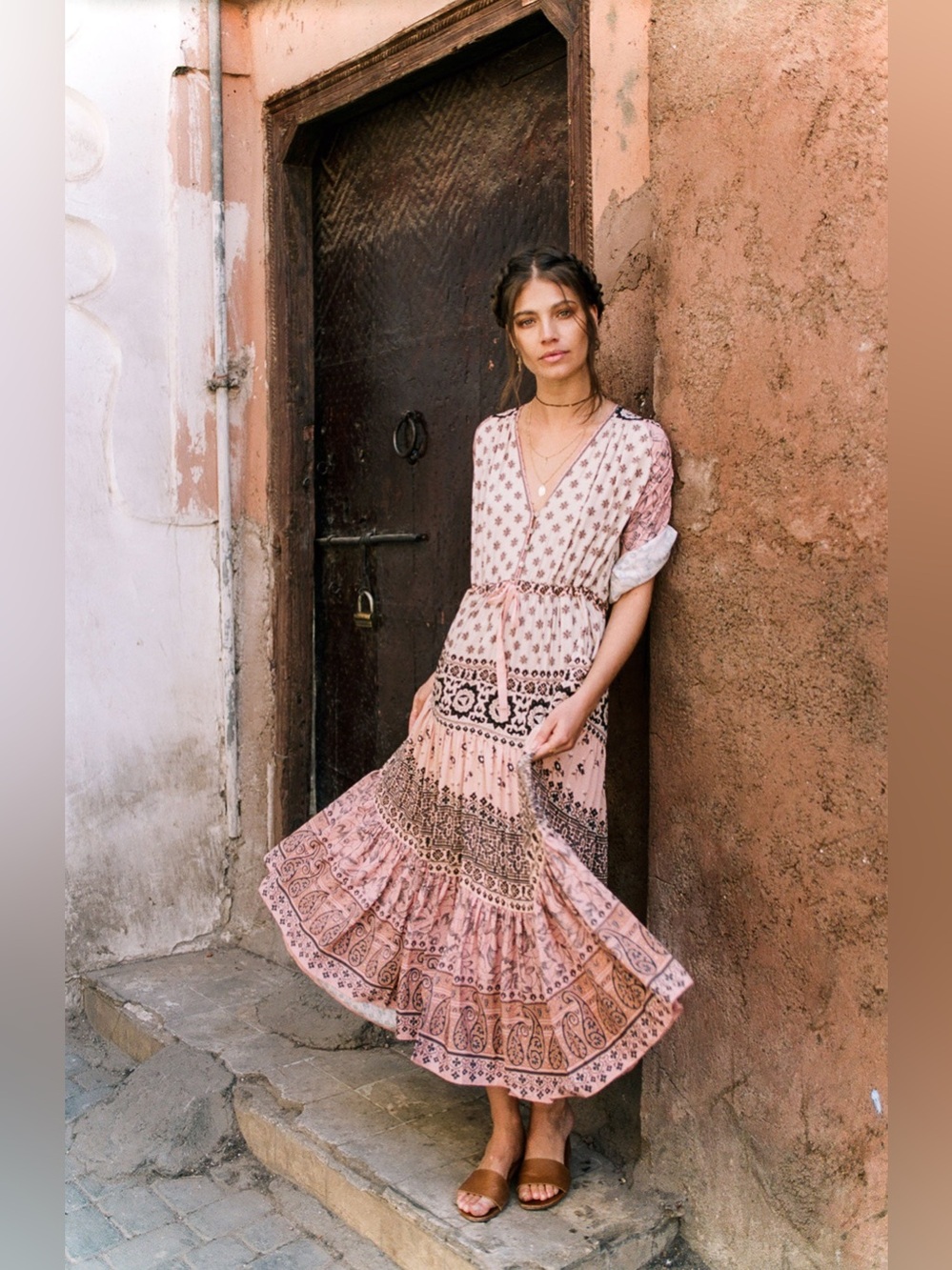 Spell & The Gypsy Collective Lionheart Maxi Dress Pink Boho Festival XS Rayon